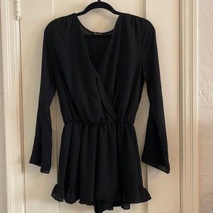 Black Ruffle Romper